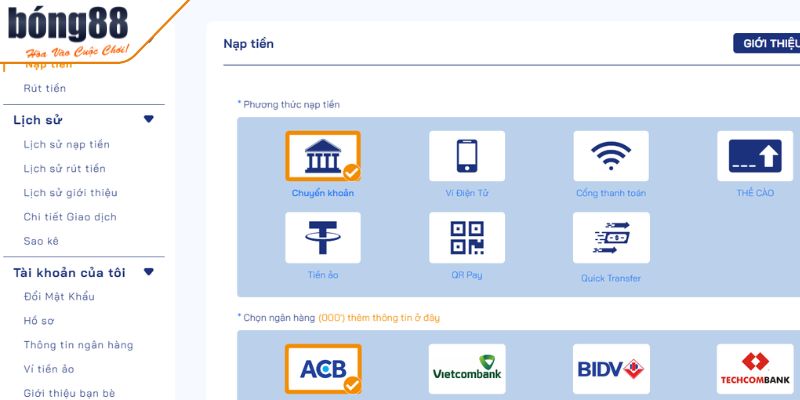 Đa dạng hình thức giao dịch khi chơi Game BONG88